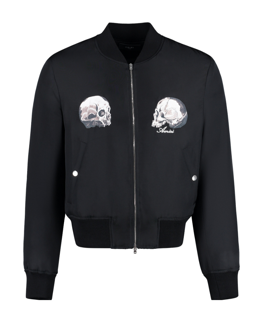 Amiri Long-sleeved Baseball Jacket In Black