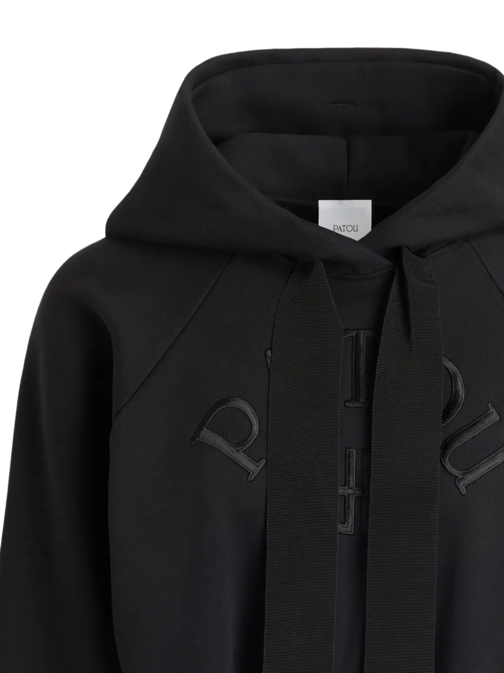 Patou Knitwear Hood Cropped Ribbed Cuffs In Black