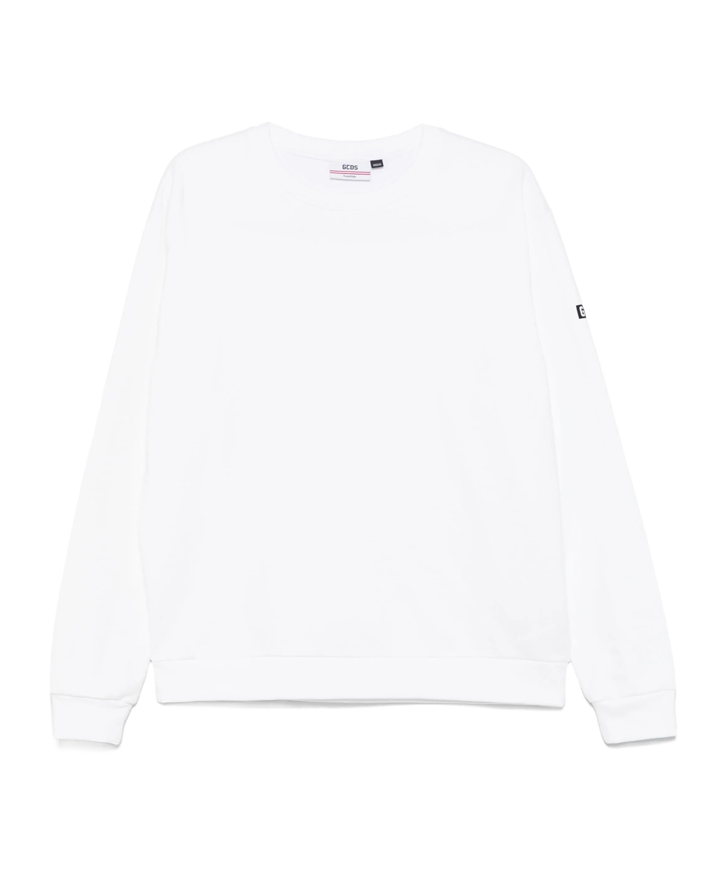Gcds Long-sleeved Crewneck Sweatshirt In White
