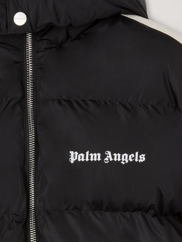 Palm Angels Quilted Hooded Puffer Jacket In Black