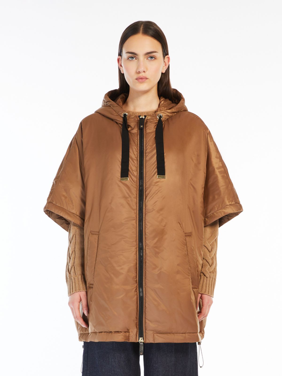 Max Mara Hooded Cotton Suit In Brown