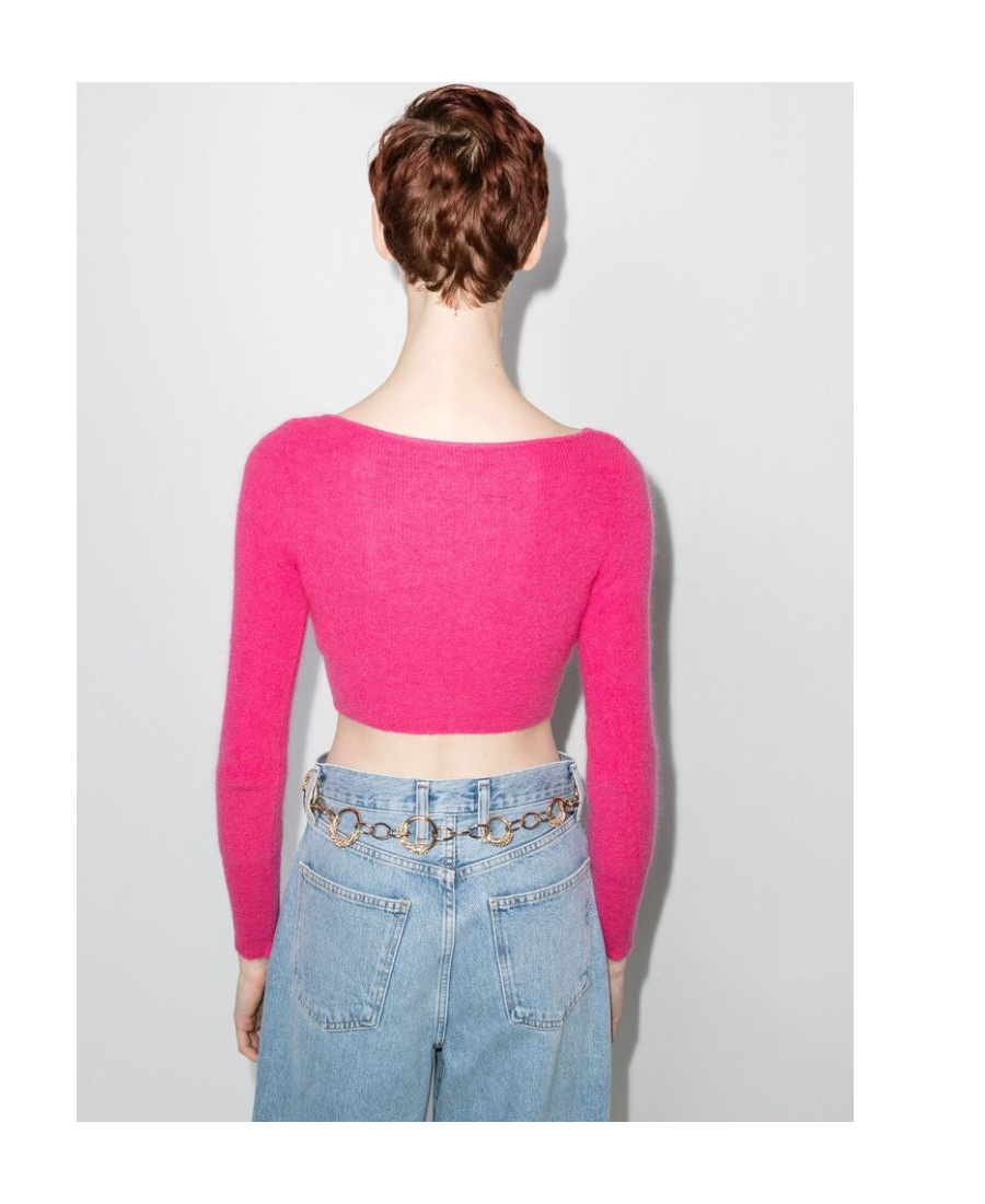 Jacquemus Le Alzou Cropped Cardigan In Pink