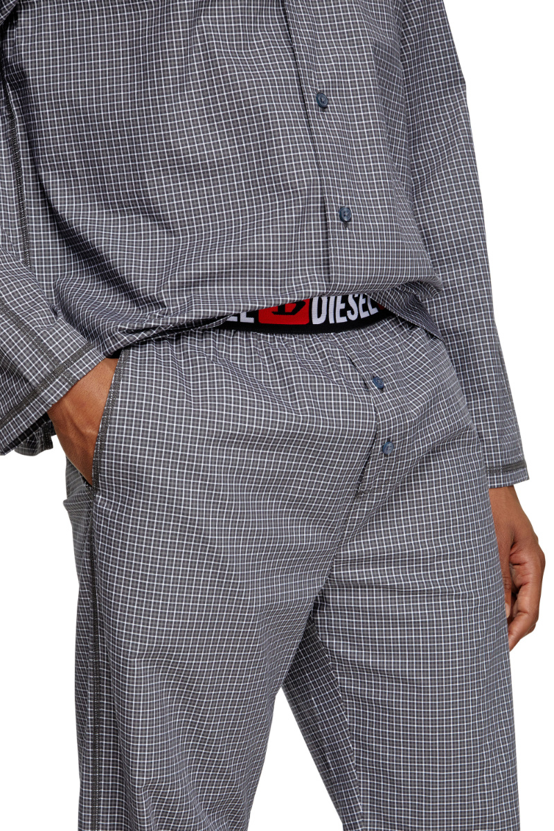 Diesel Paul Checked Pyjama Set In Gray