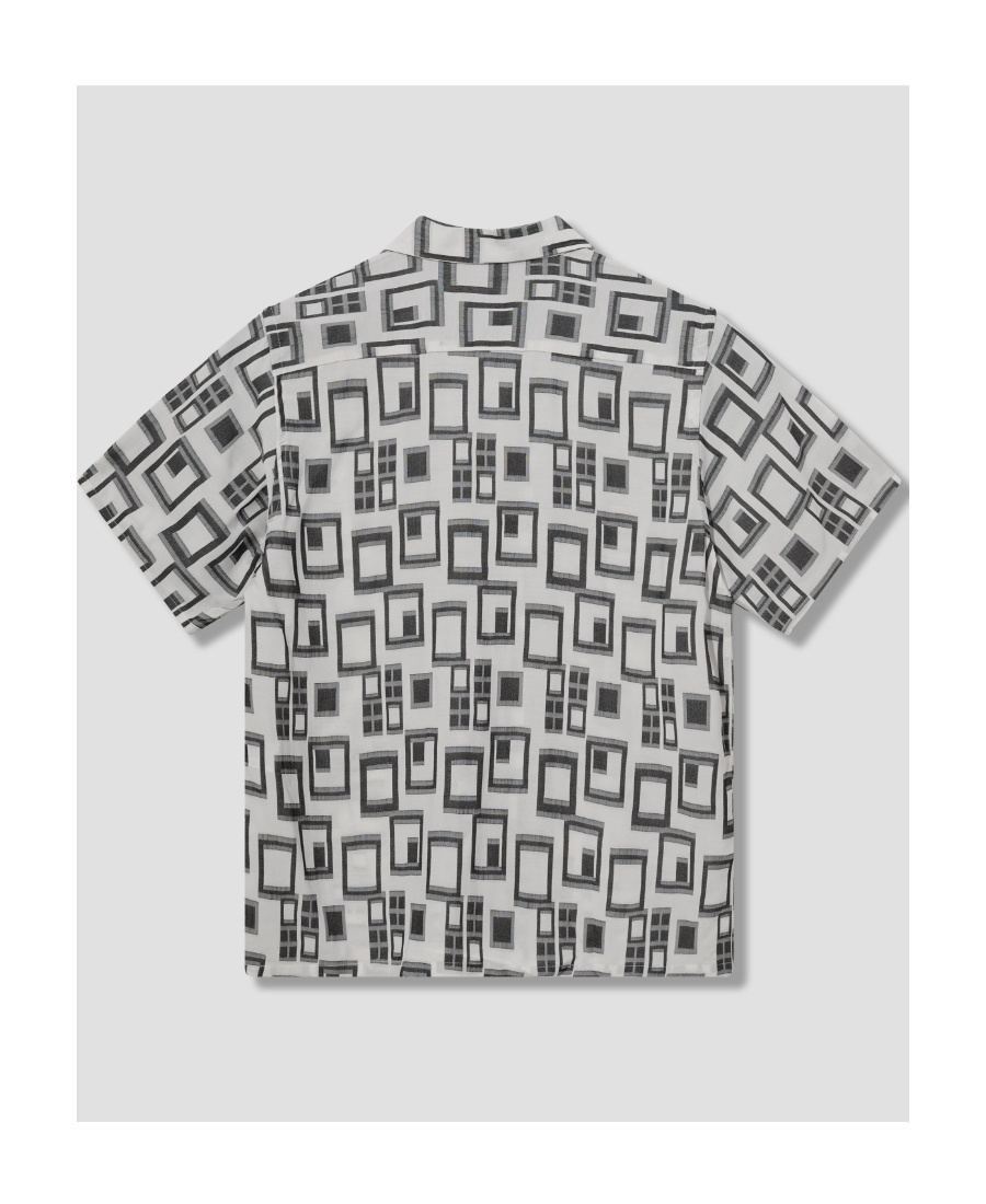 Needle & Thread Geometric-print Short-sleeved Shirt In Gray