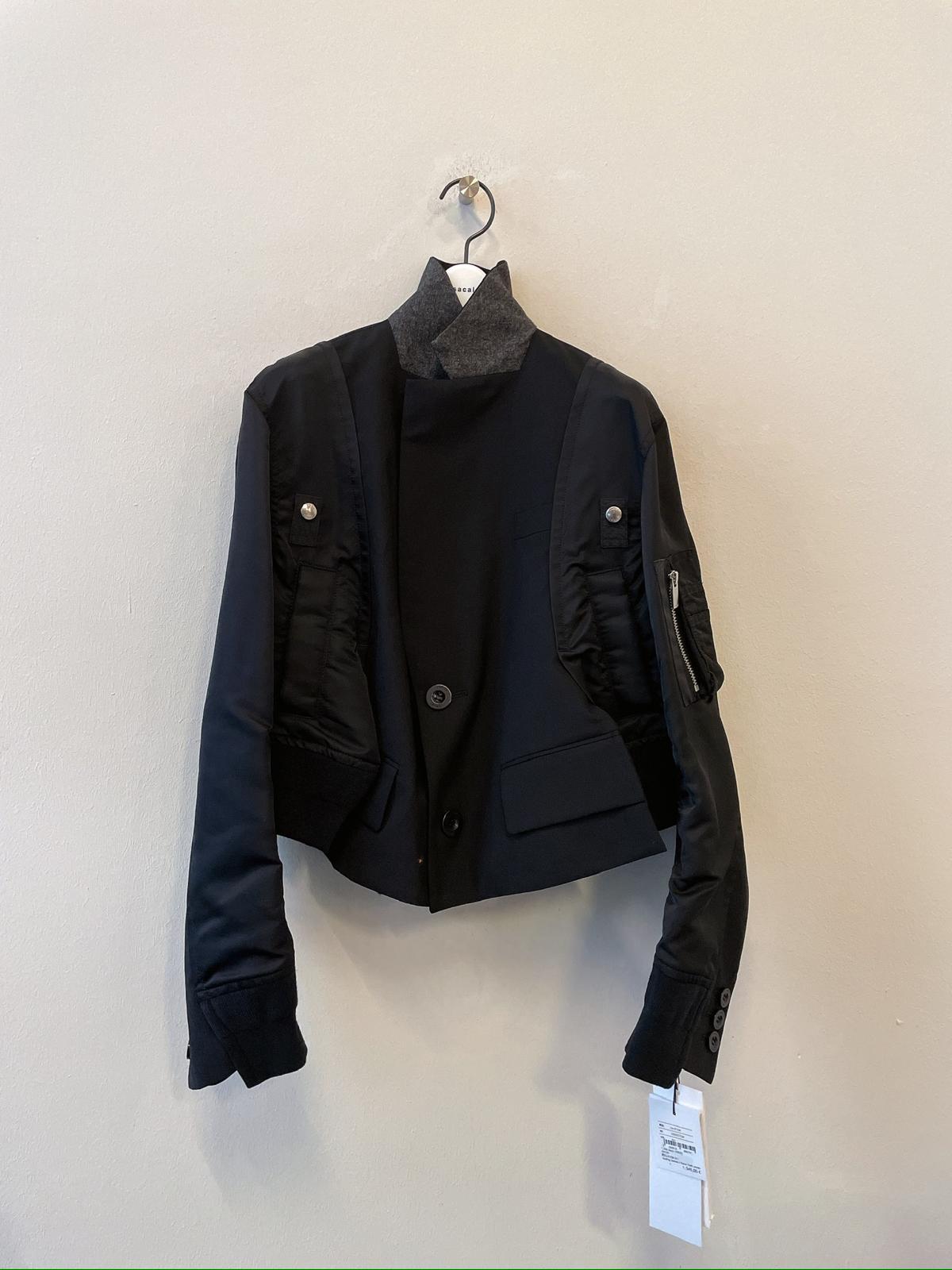 Sacai Long-sleeved Casual Jacket In Black