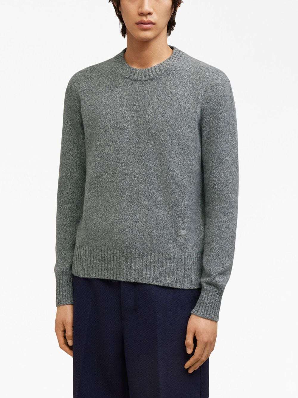 Ami Alexandre Mattiussi Cashmere-blend Crew-neck Jumper In Gray