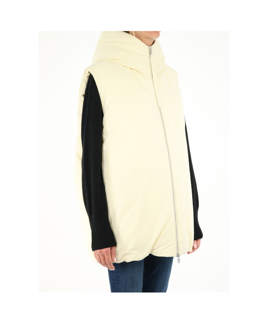 Jil Sander Hooded Gilet Vest Light Beige In White