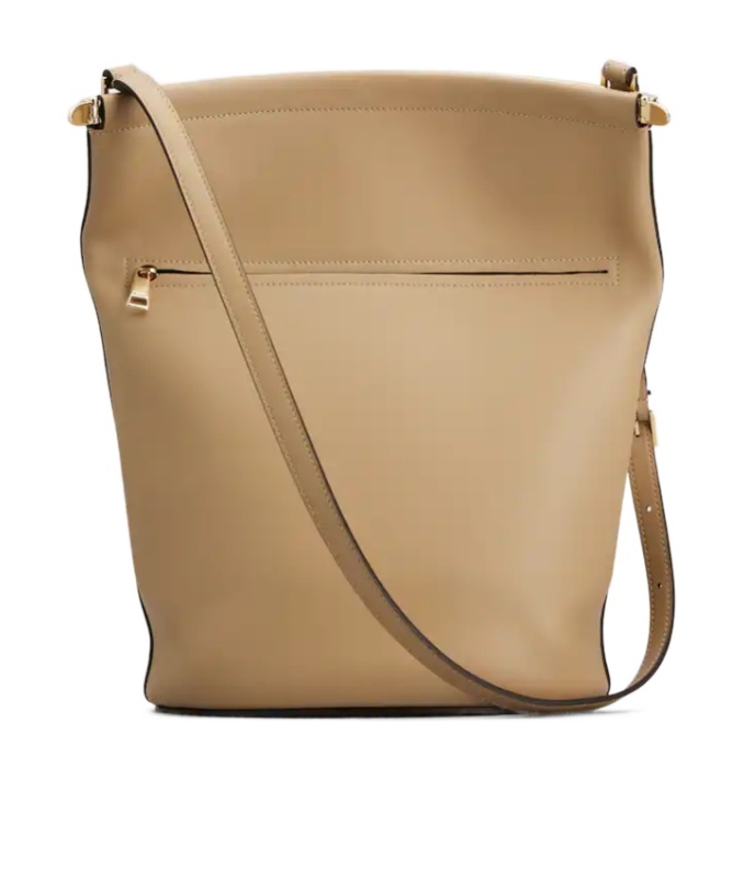 Shop Tod's Leather Bucket Bag In Nude