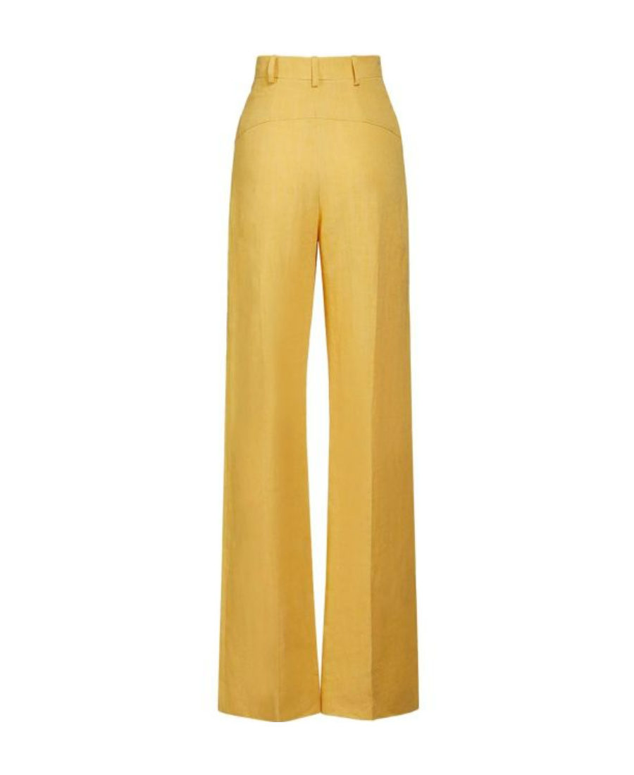 Jacquemus High-waisted Flared Trousers In Yellow