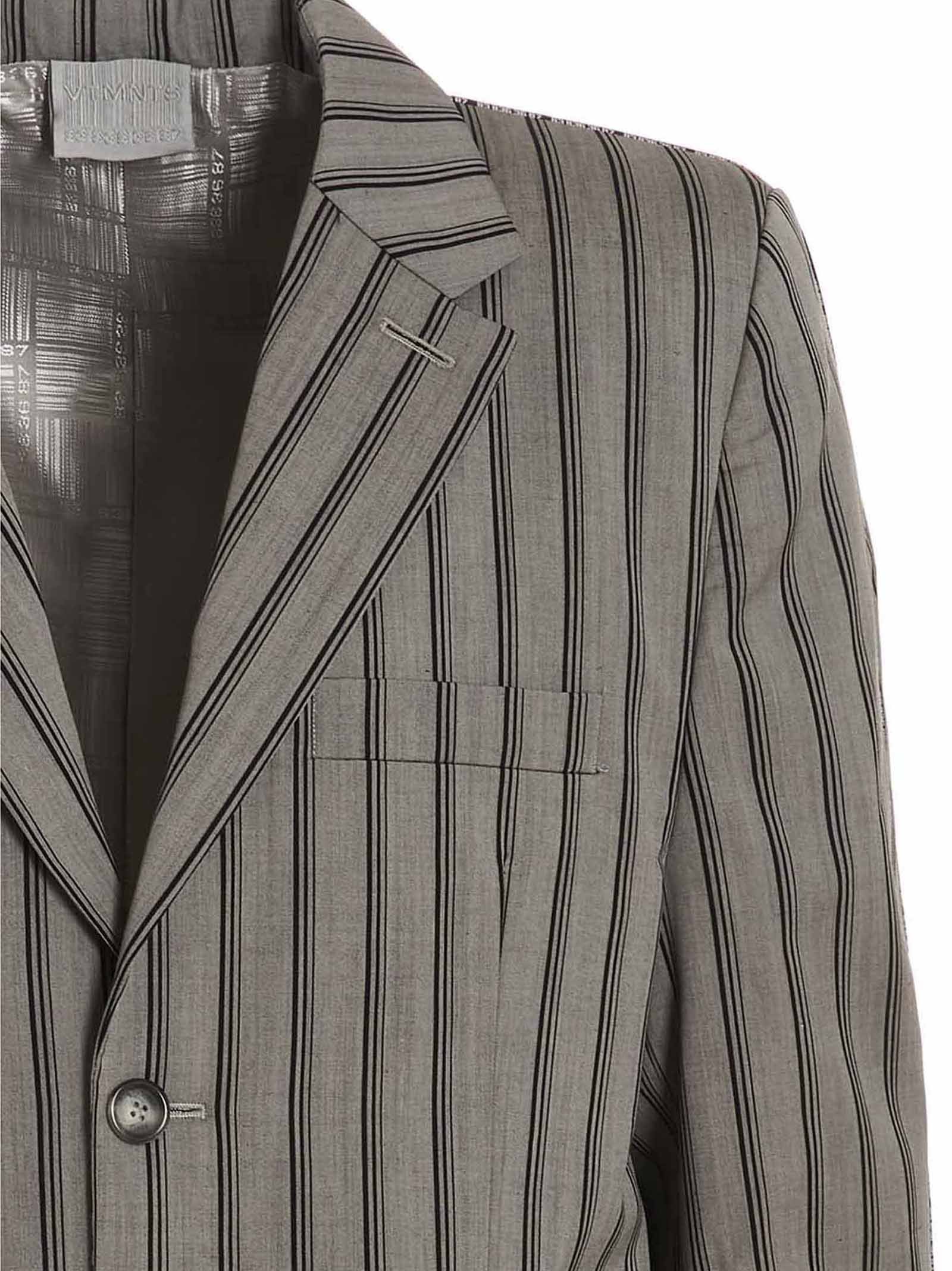 VTMNTS STRIPED LONG COAT