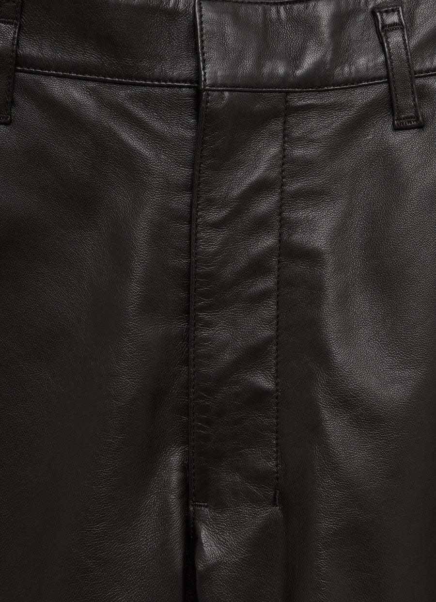 Lemaire Leather Shorts In Black
