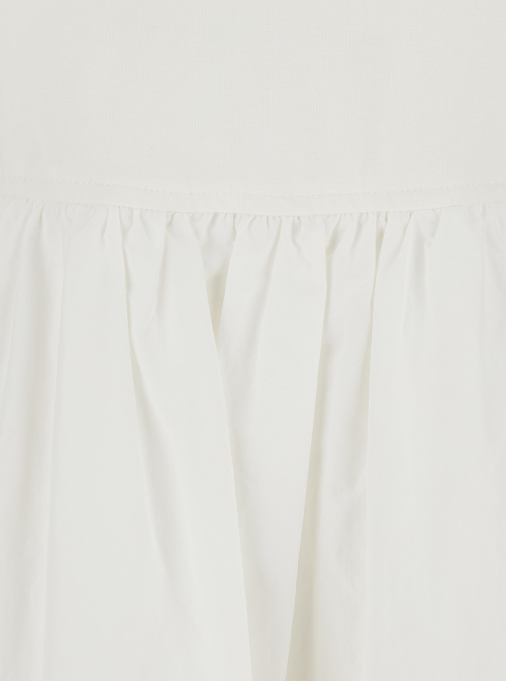 Dunst White Dress With Side Zipper Closure And Flared Skirt With Pleated Details In Cotton Blend Woman