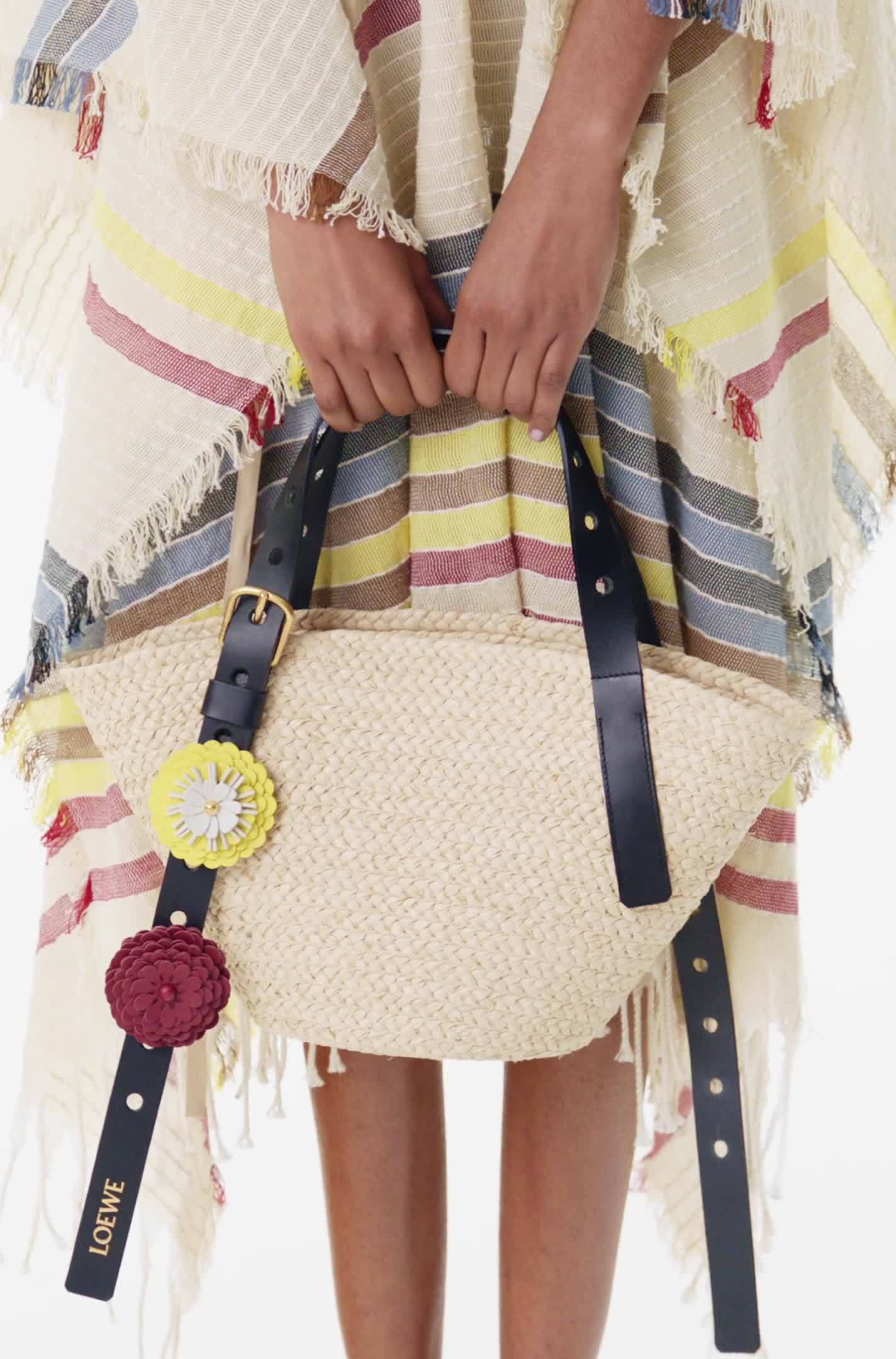 Shop Loewe Punched-holes Tote Bag In Natural