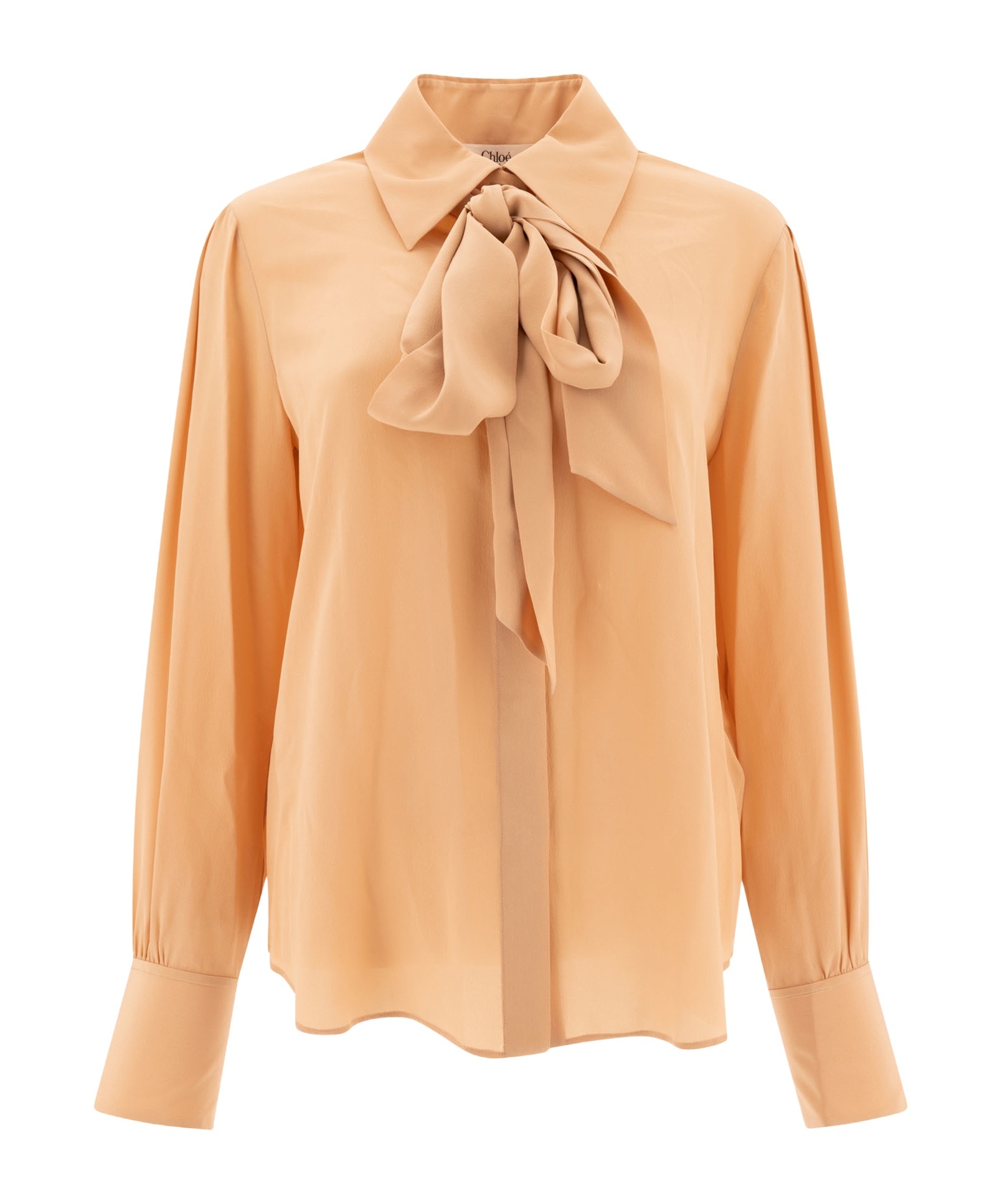 Chloé Striped Silk-satin Jacquard Blouse In Nude