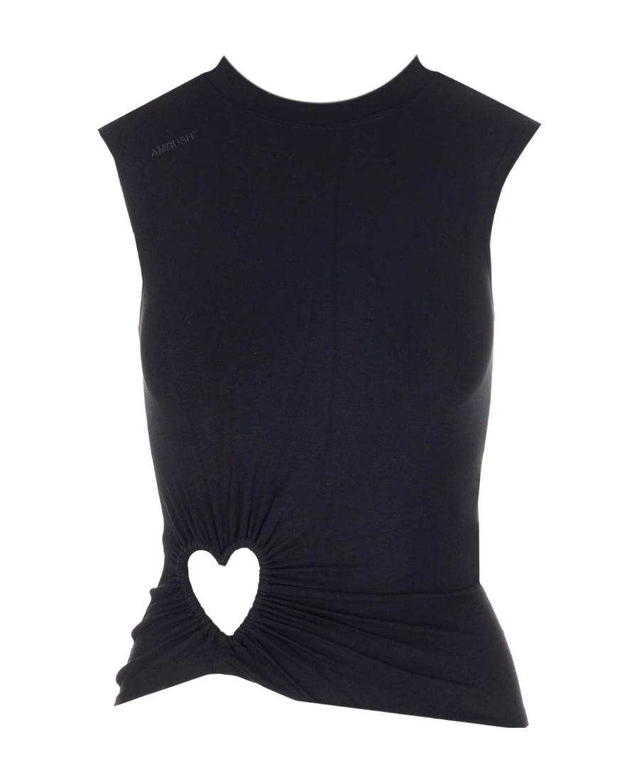 Ambush Cut Out-heart Sleeveless Top In Black
