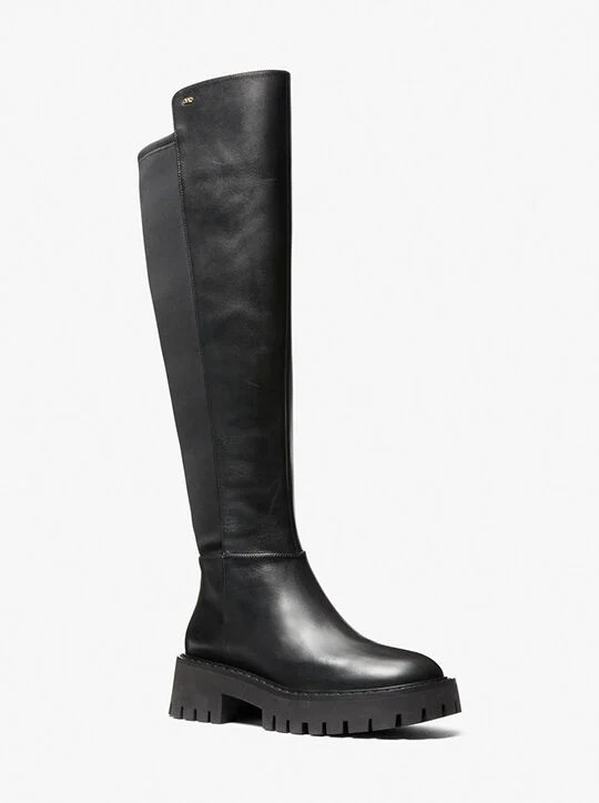 Michael Kors Black Ankle Boots With Textured Back Panel In Black