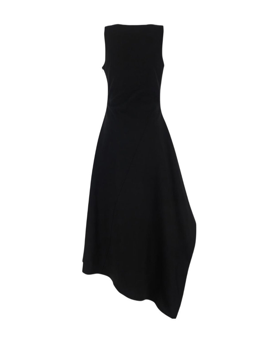 BOTTEGA VENETA ASYMMETRIC FLARED MIDI DRESS