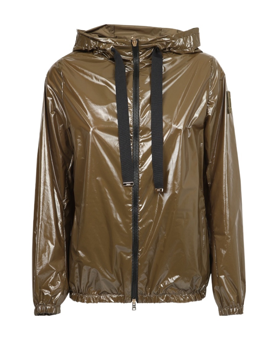 Herno Technical Fabric Hooded Jacket In Brown