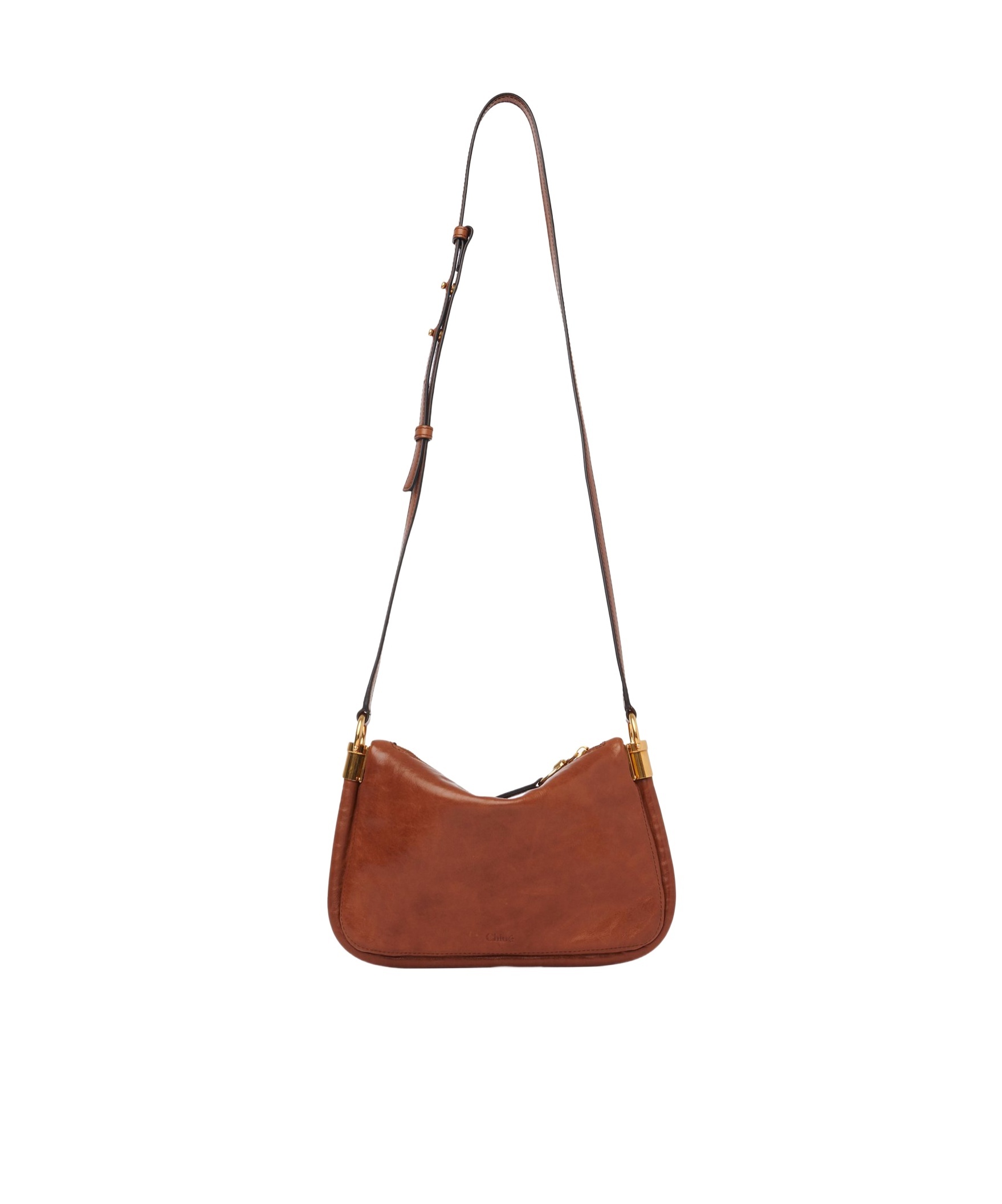 Chloé Logo Mini Shoulder Bag In Brown