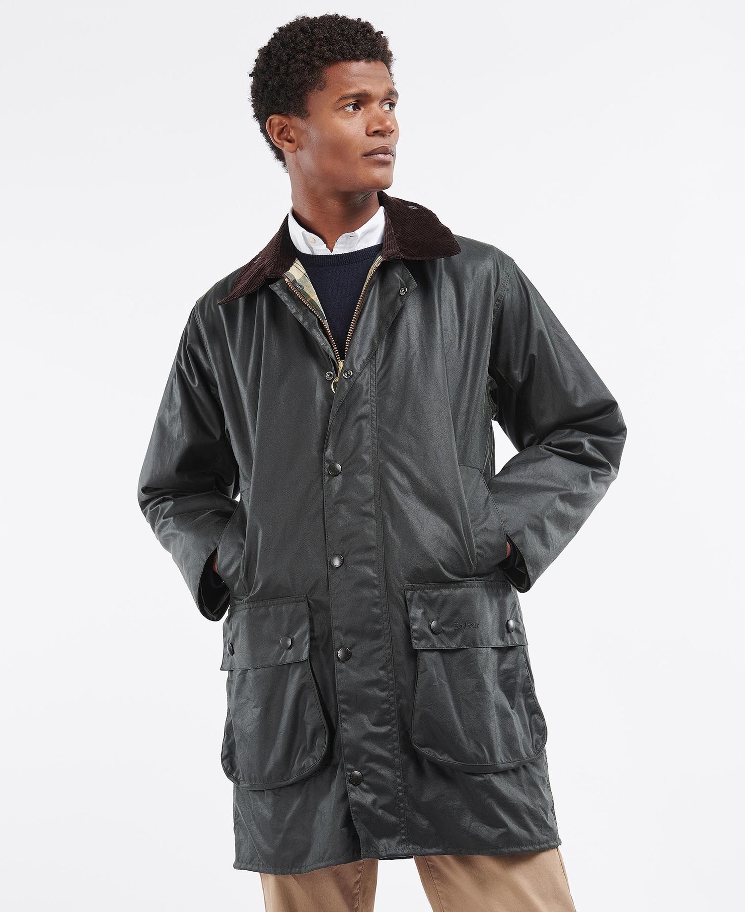 BARBOUR BORDER WAXED LIGHTWEIGHT JACKET