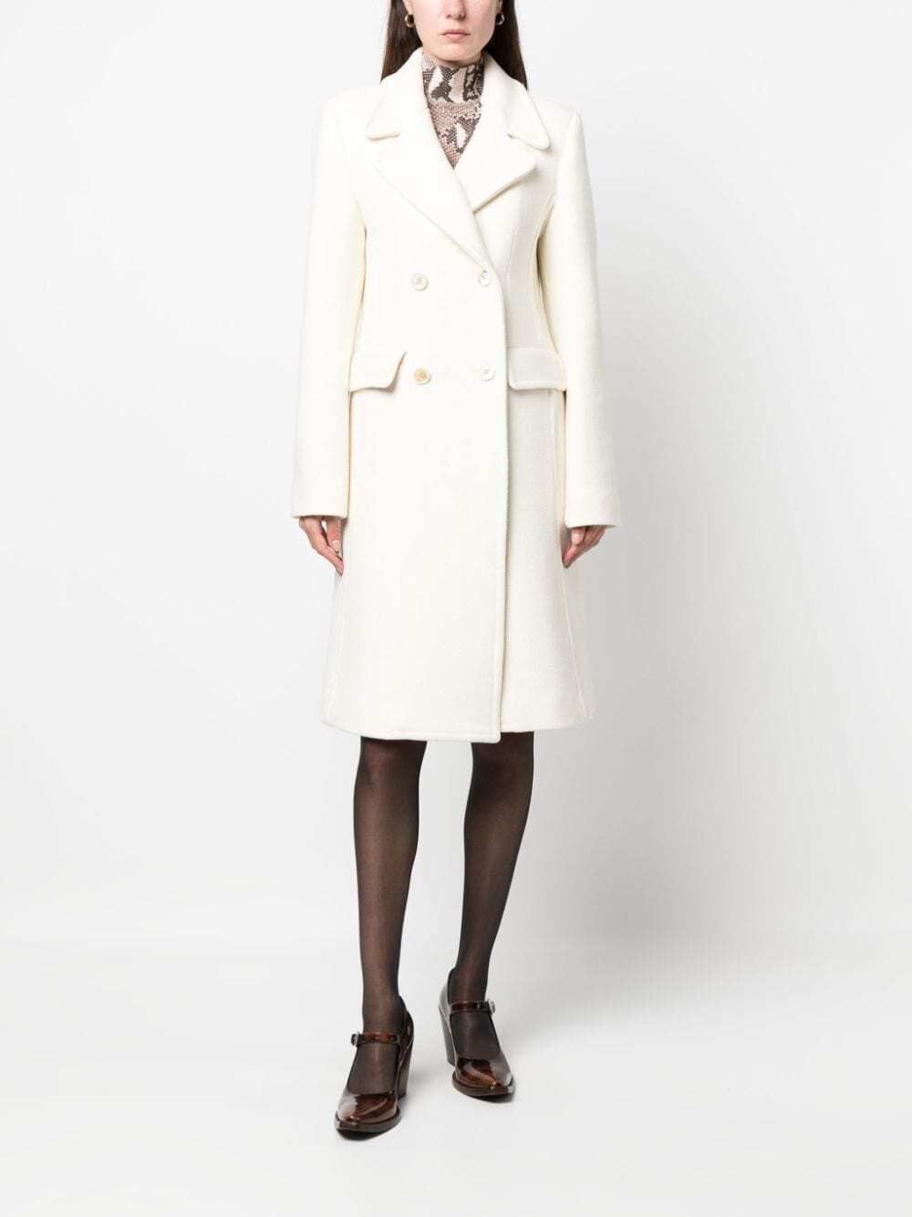 Etro Virgin Wool Double-breasted Coat In White