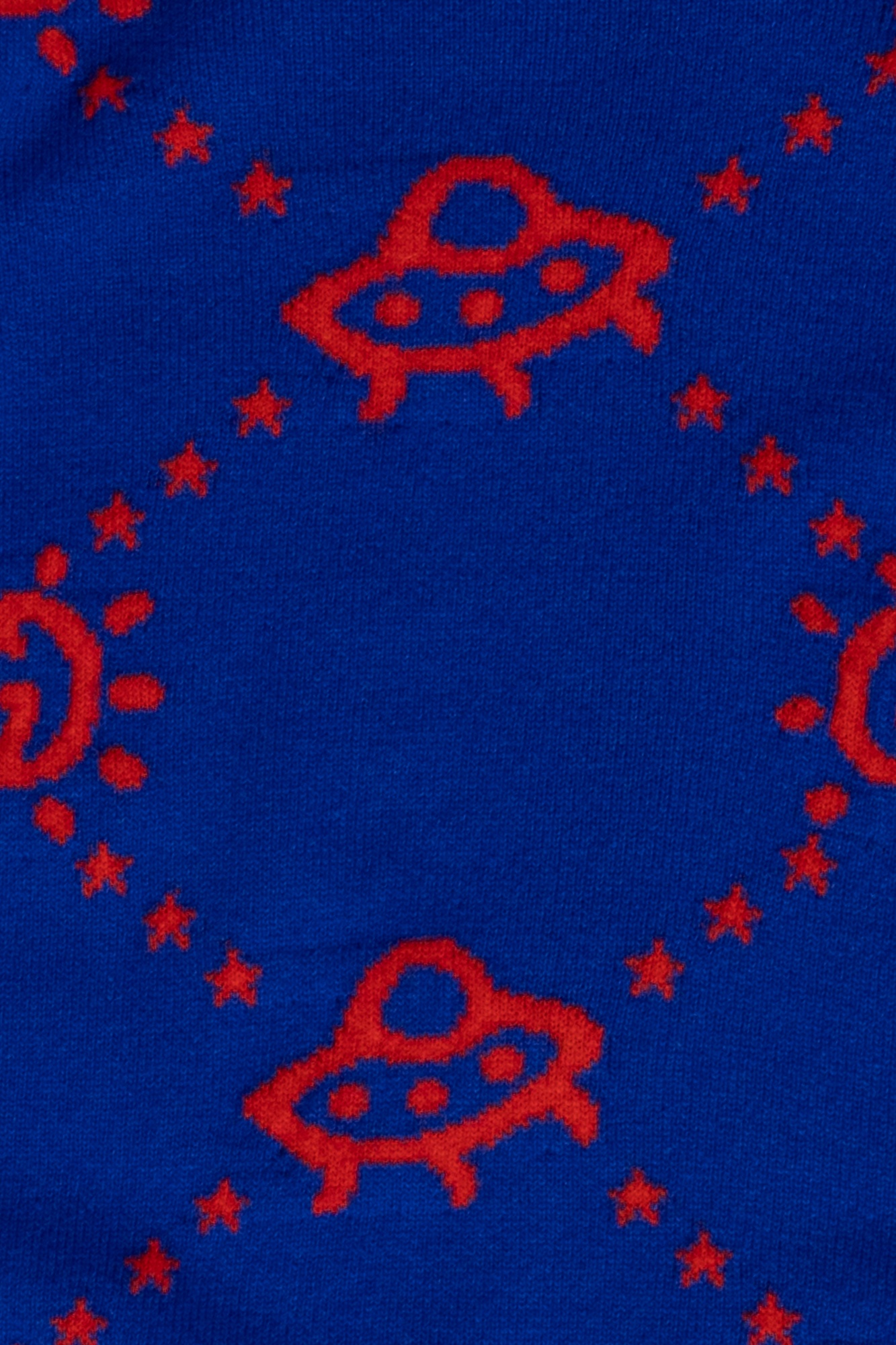 Gucci Gg Ufo-intarsia Wool Jumper In Blue