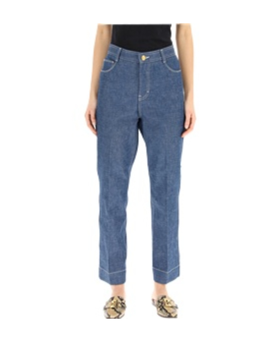 TORY BURCH STRAIGHT-LEG DENIM JEANS 