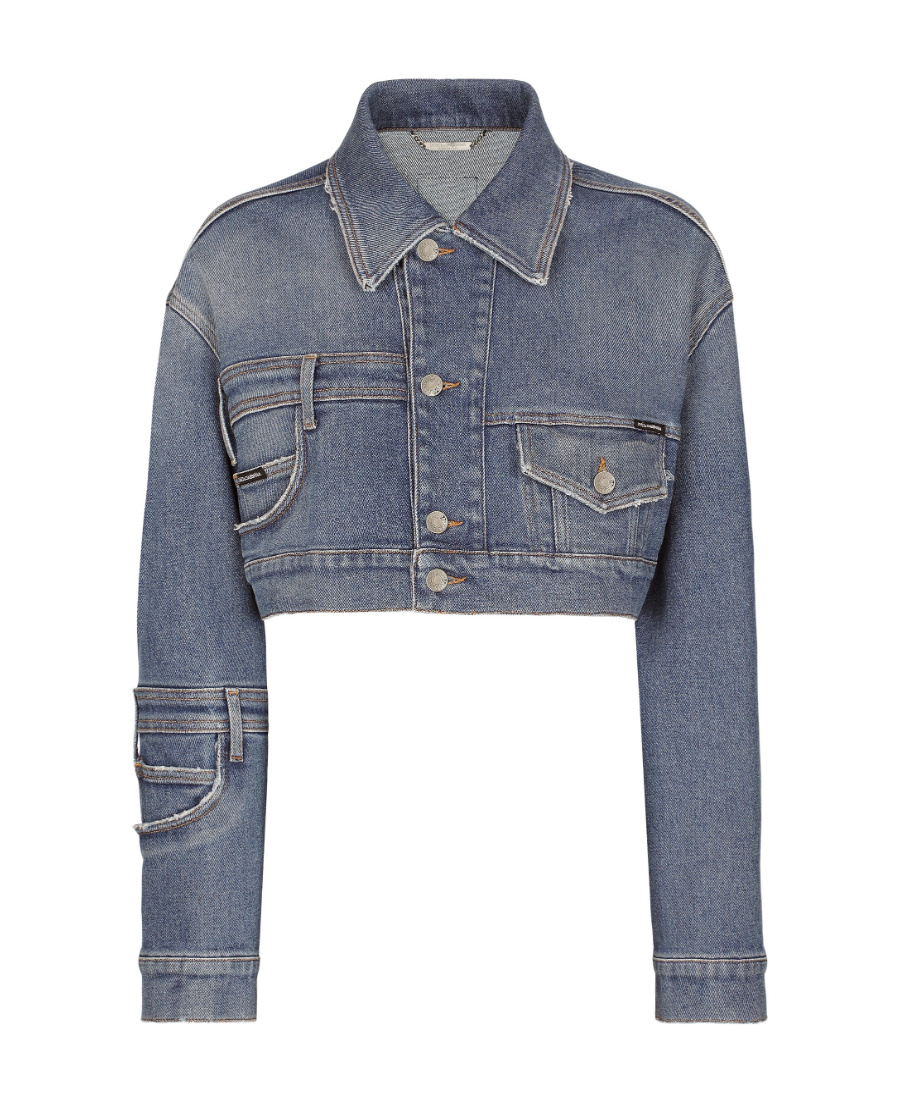 DOLCE & GABBANA DOLCE  GABBANA CROPPED BUTTONED DENIM JACKET