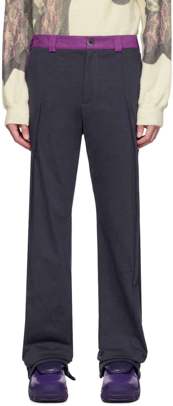 Kiko Kostadinov Belt-lined Casual Pants In Gray