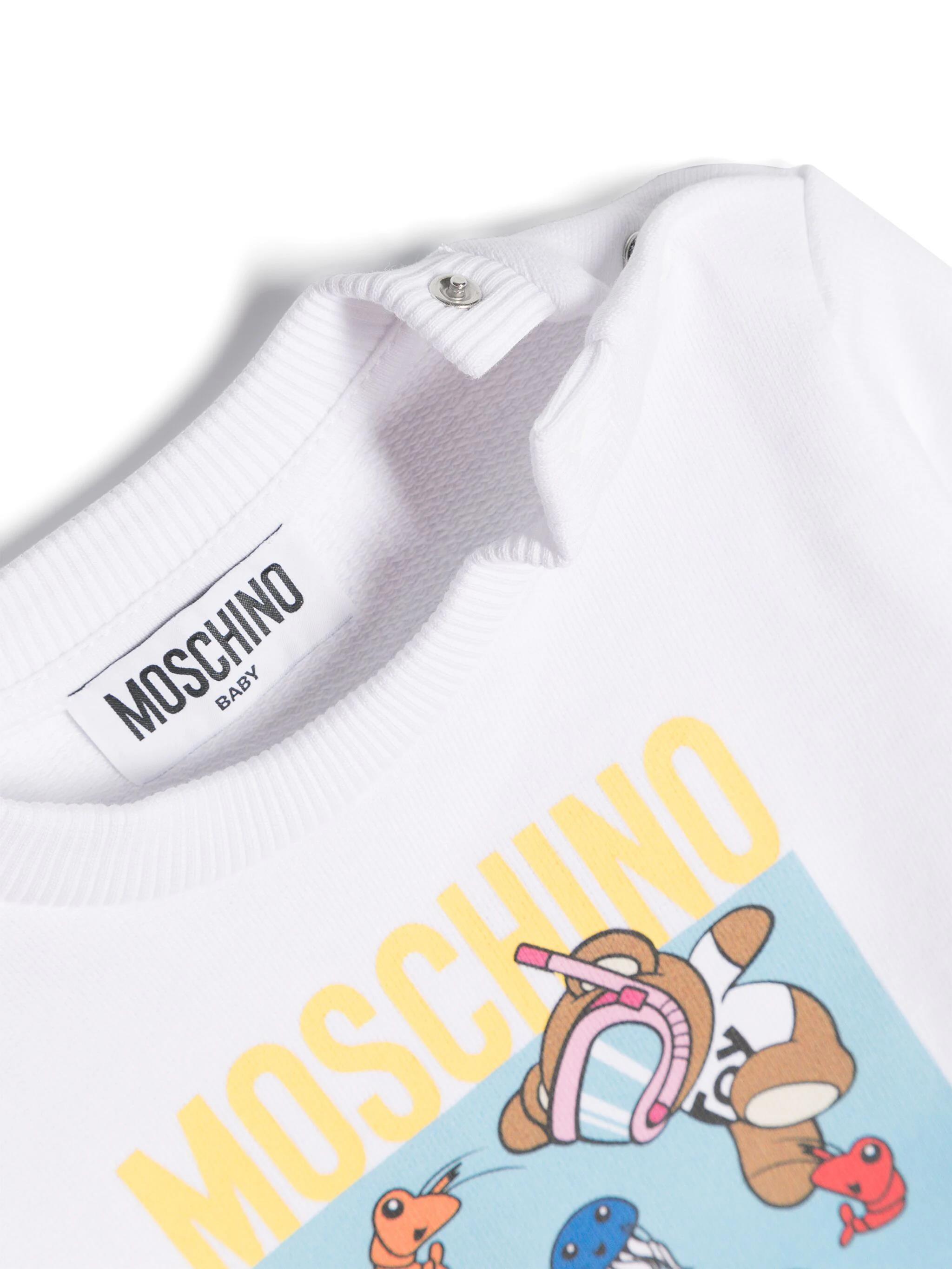 Moschino Teddy Bear-print Swwatshirt In White
