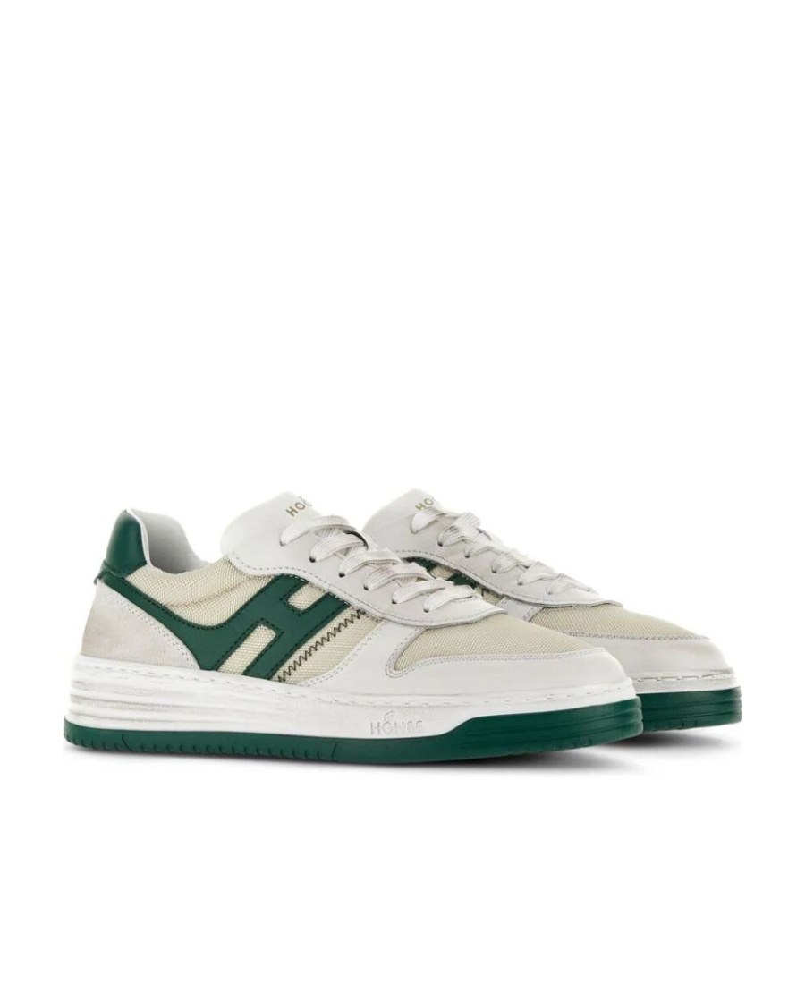 Hogan H630 Logo-patch Lace-up Sneakers In White