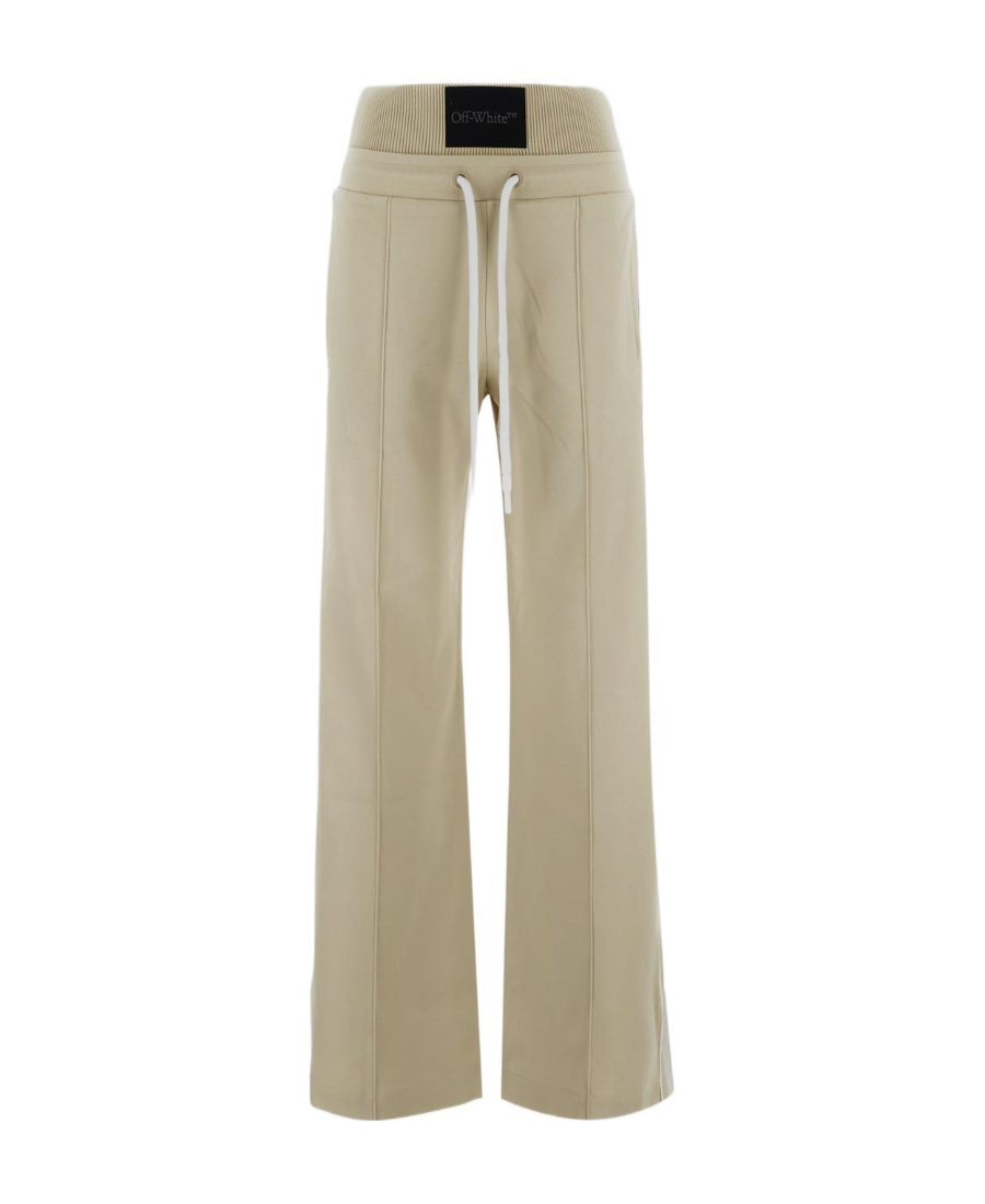 Off-white High-waisted Side-stripe Track Pants In Nude