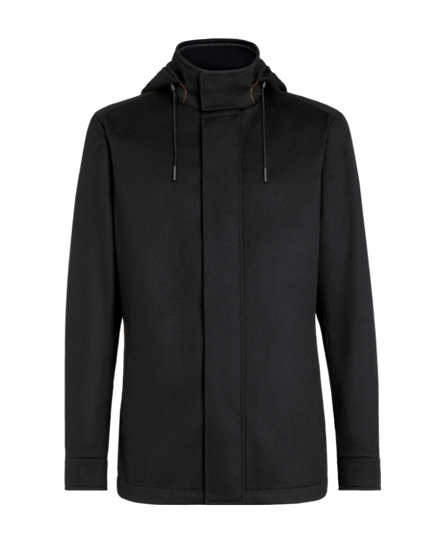 Zegna Oasi Elements Cima Drawstring Over Jacket In Black