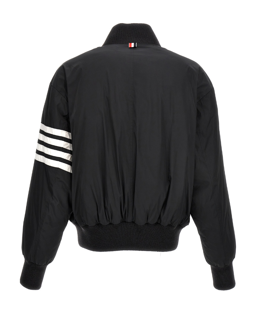 Thom Browne 4-bar Plain Weave Suiting Bomber Jacket In Black