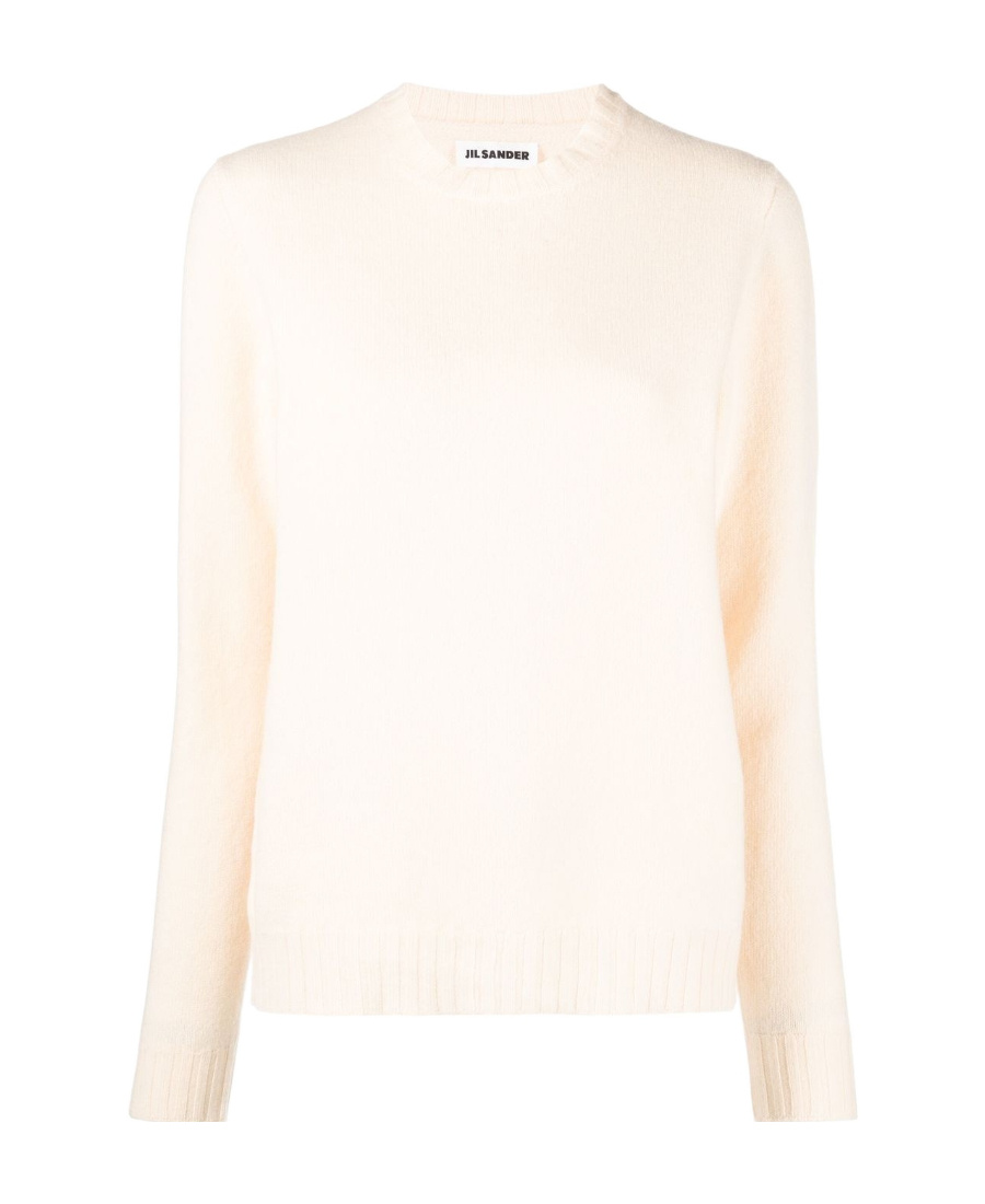 Jil Sander Wool Crew Neck Jumper In White