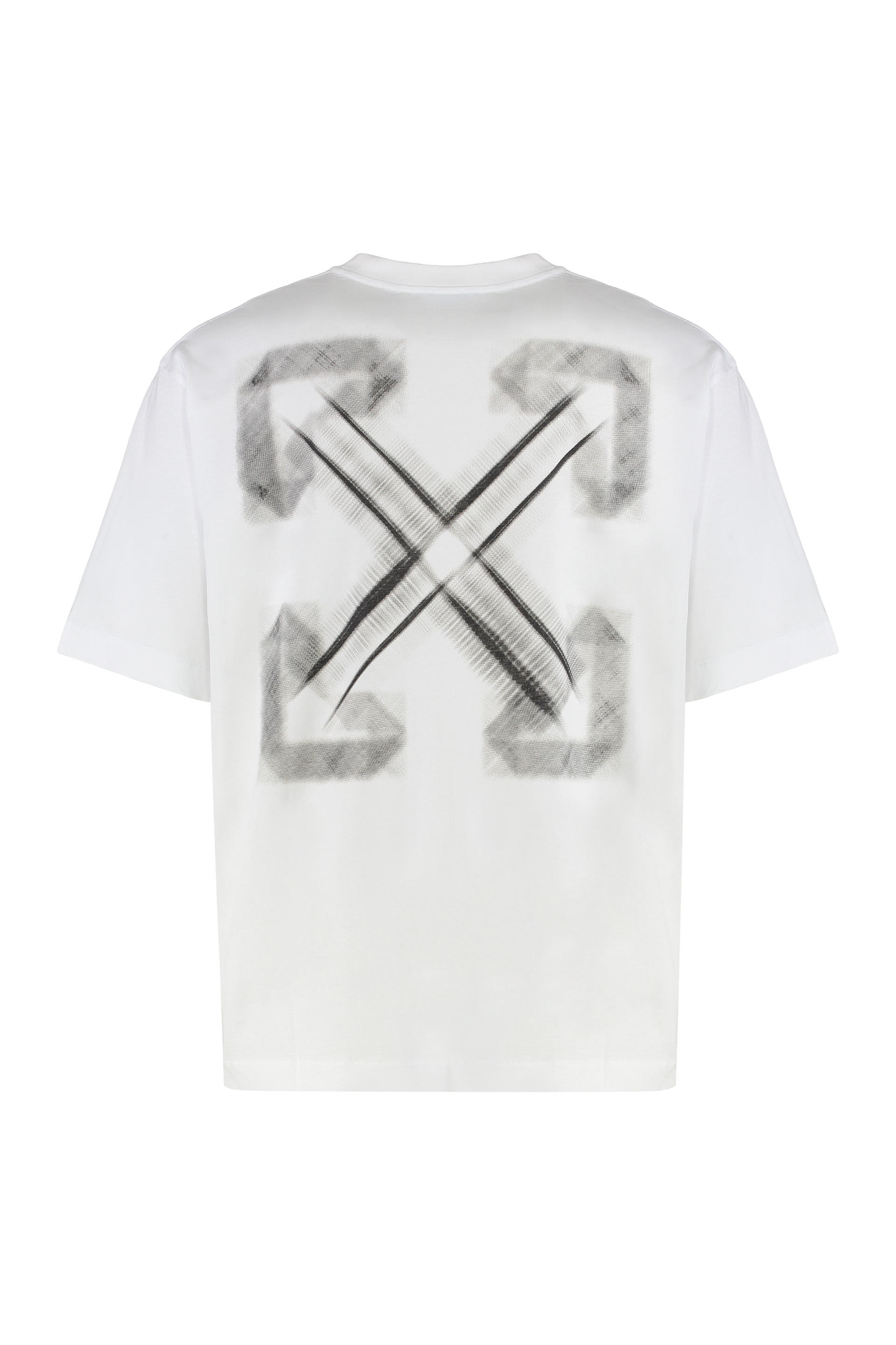 Off-white Graphic Print Crew Neck Short Sleeve T-shirt In White