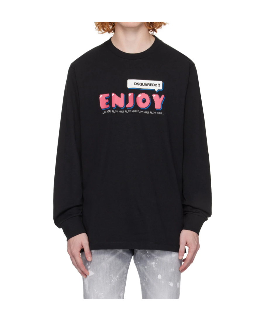 Dsquared2 'enjoy' Skater Long-sleeved T-shirt In Black