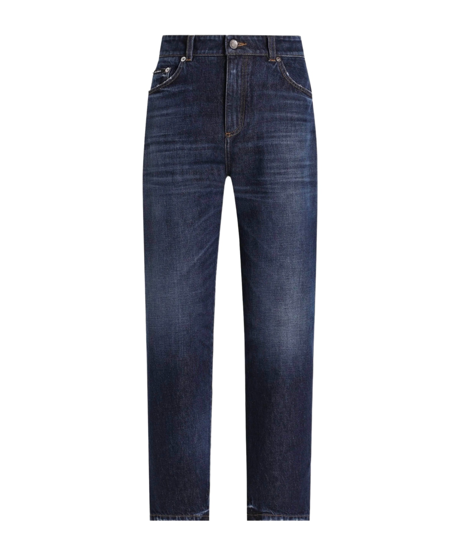 Dolce & Gabbana High-waisted 5-pocket Jeans Faded Effect In Blue