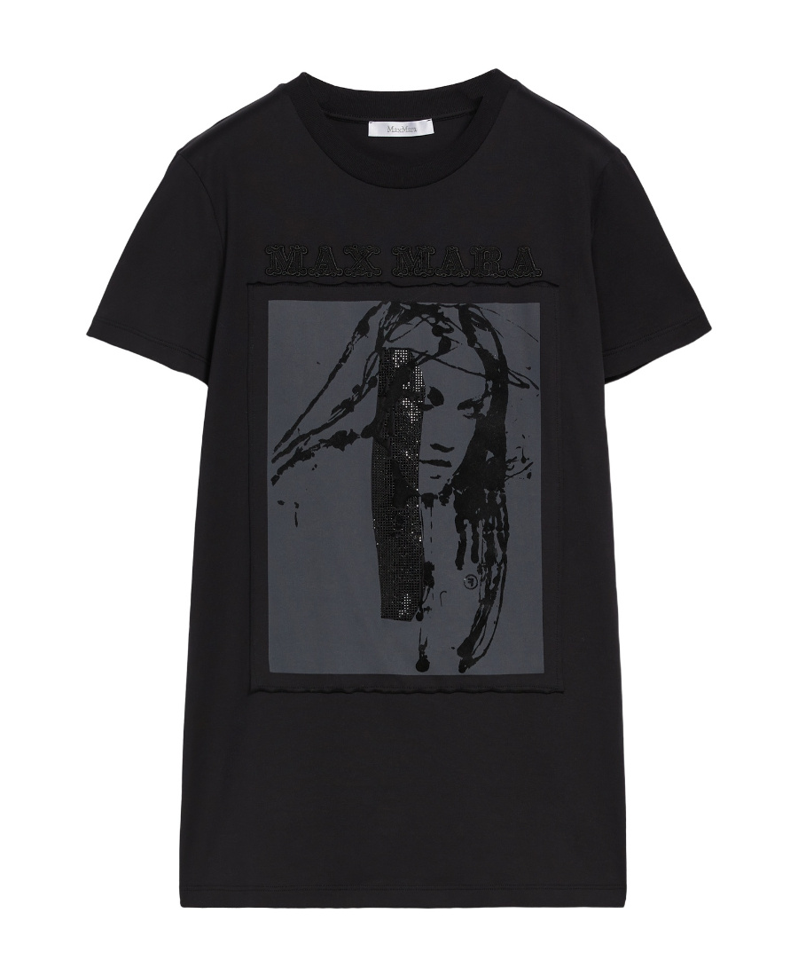 Max Mara Graphic-print T-shirt In Black