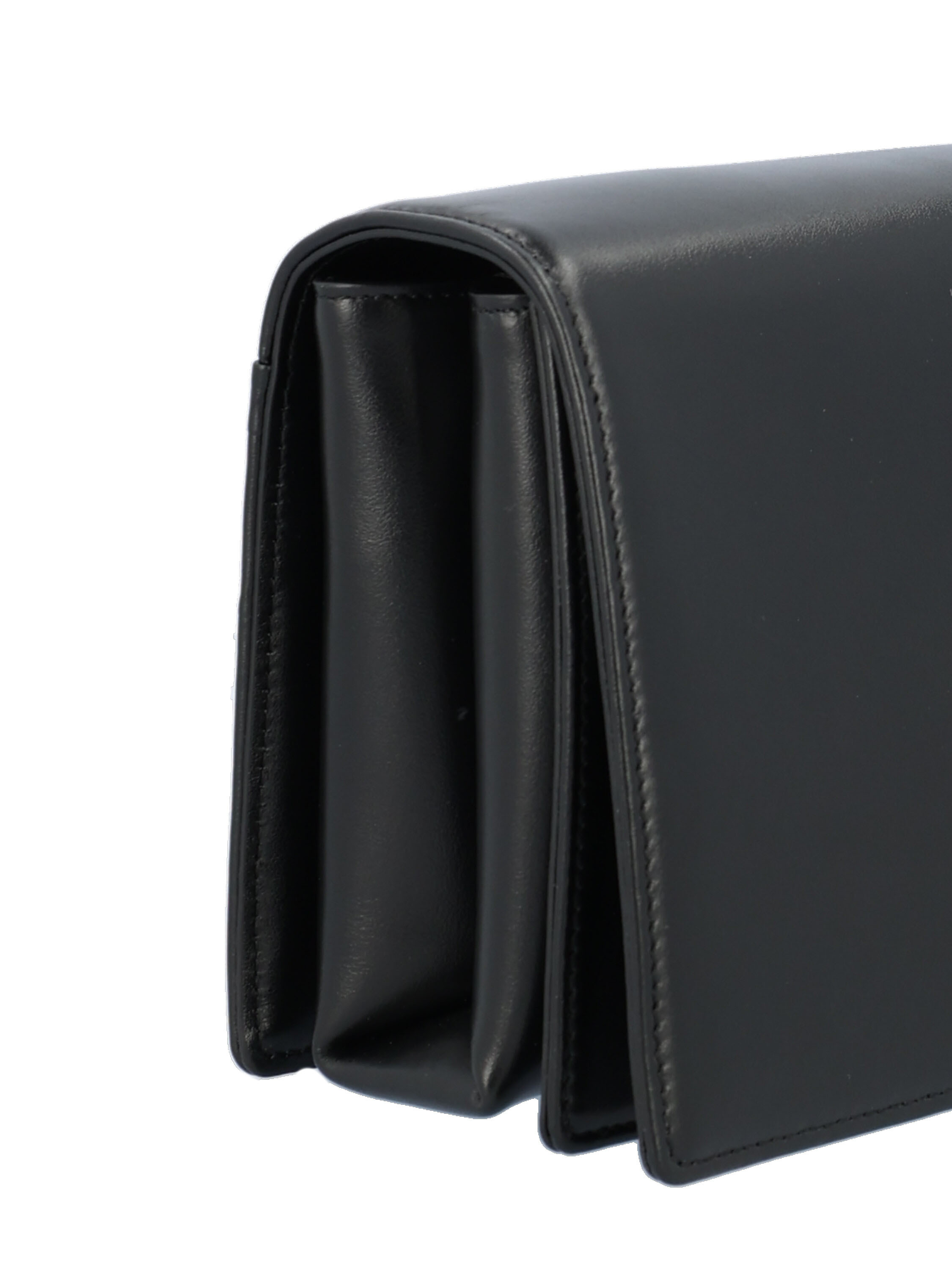 Roger Vivier Embossed-logo Leather Shoulder Bag In Black