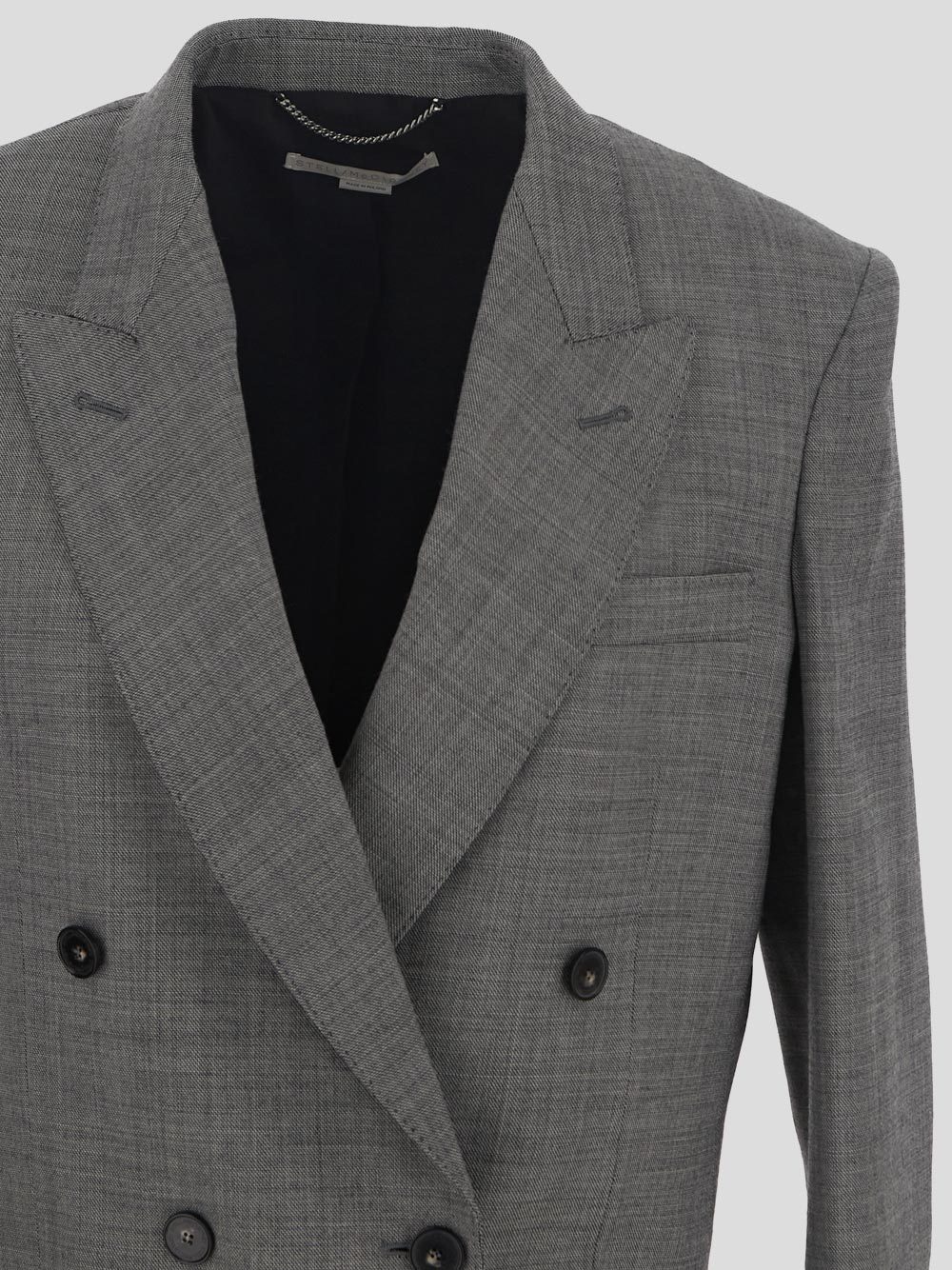 Stella Mccartney Grey Double-breasted Blazer In Gray