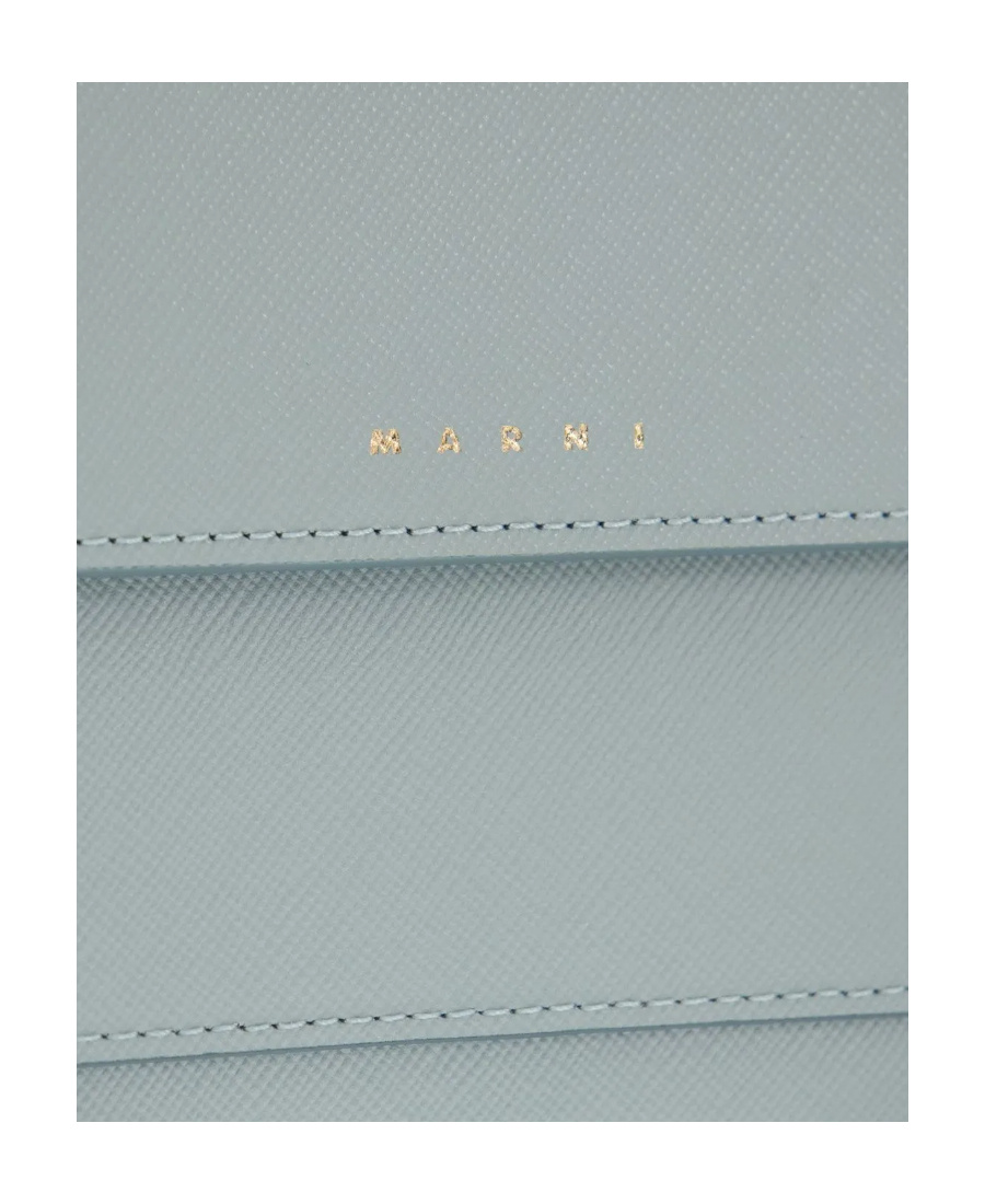 Marni Logo-print Leather Crossbody Bag In Green