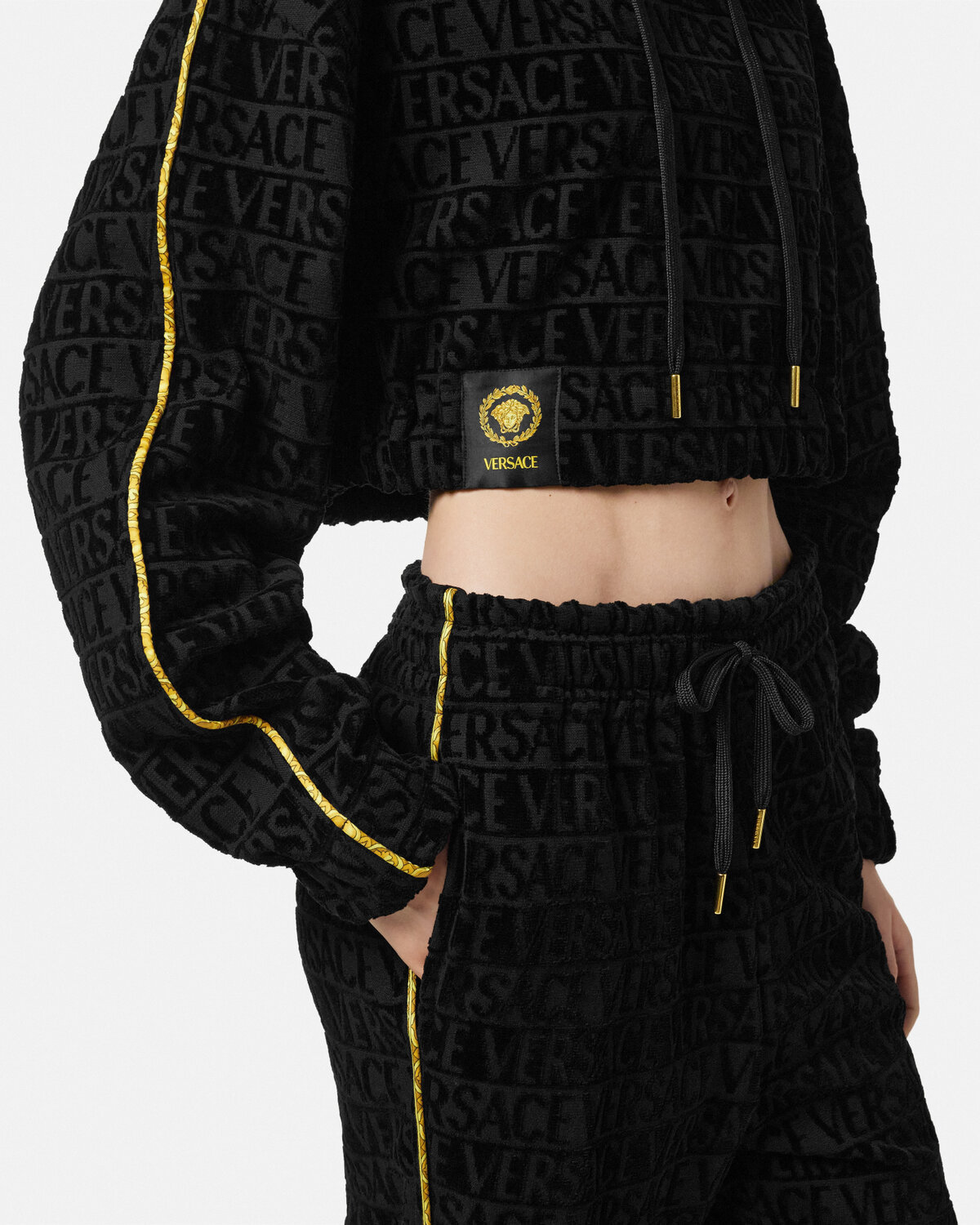 Versace Home Long-sleeved Sweater In Black