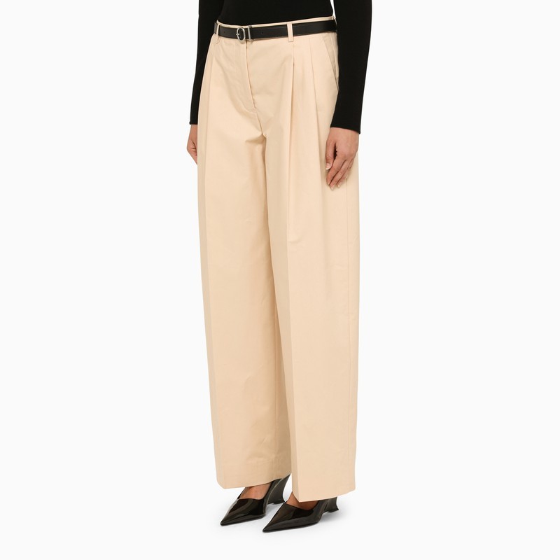 Jil Sander Belt Ring Casual Pants In Nude