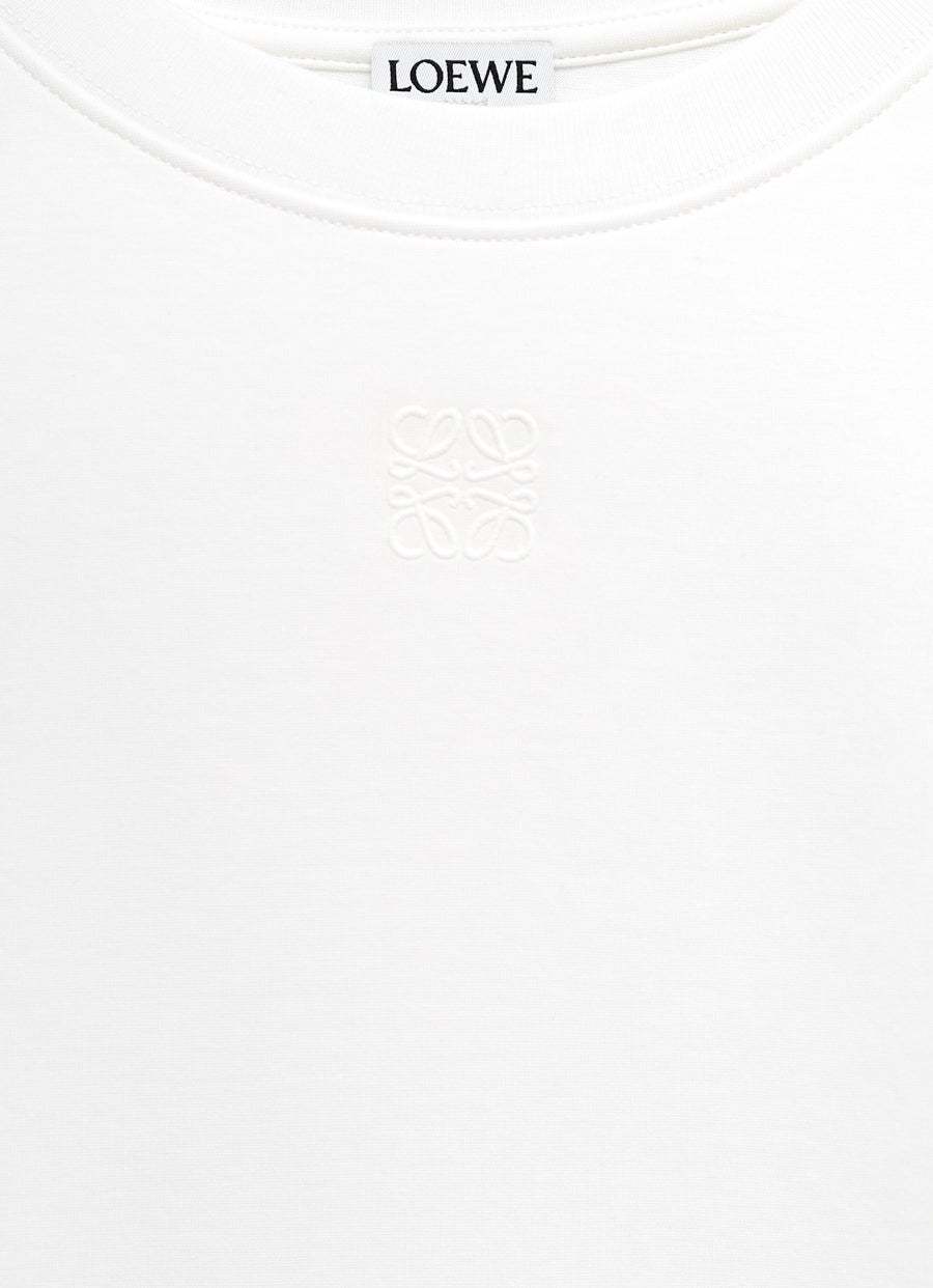 Loewe Open-necked Black Shirt In White