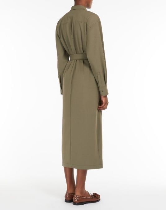 Weekend Max Mara Canasta Reversible Gabardine Trench Coat In Green