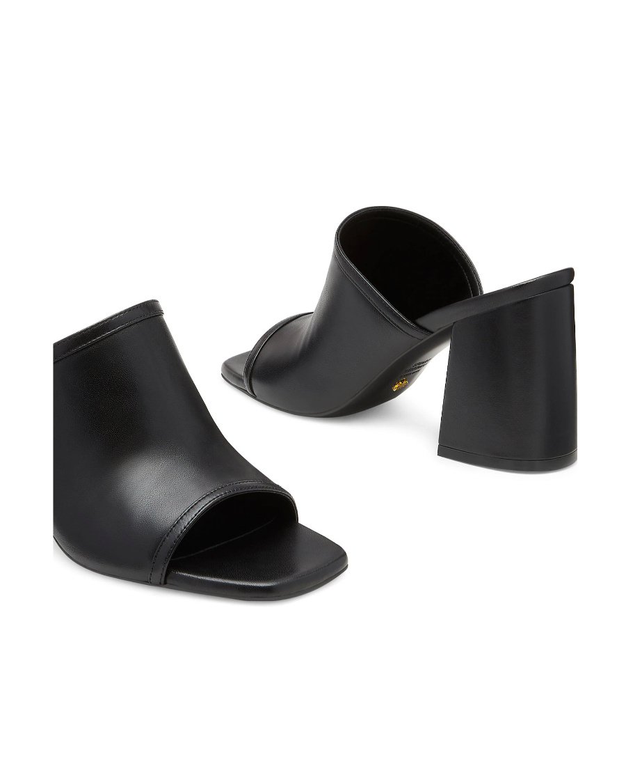 Stuart Weitzman Cayman 85 Block Slide Sandal In Black