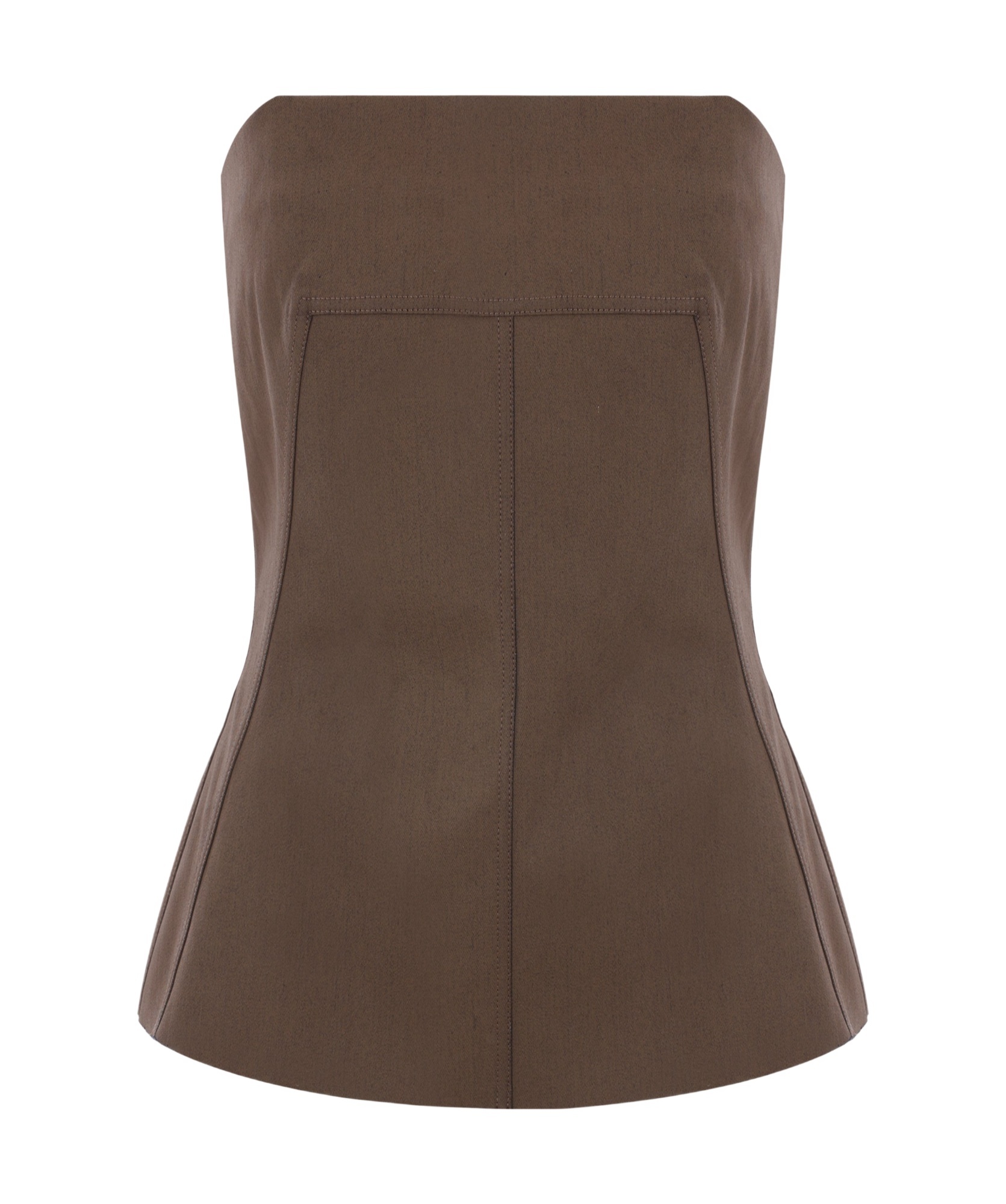 Rick Owens Brown Porterville Bustier Denim Camisole In Brown