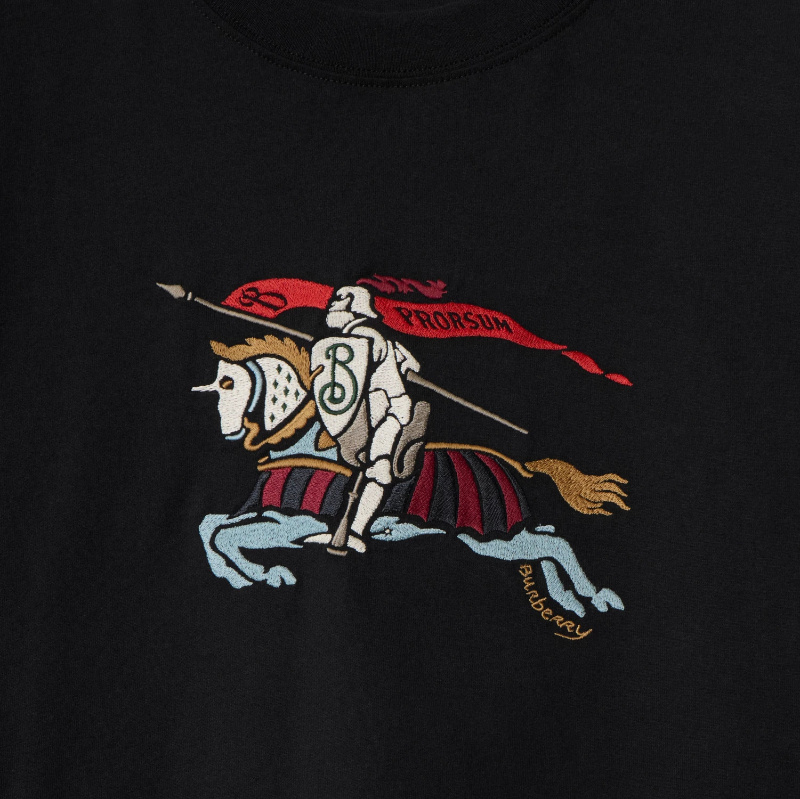 Burberry Ryan Ekd Embroidered T-shirt In Black