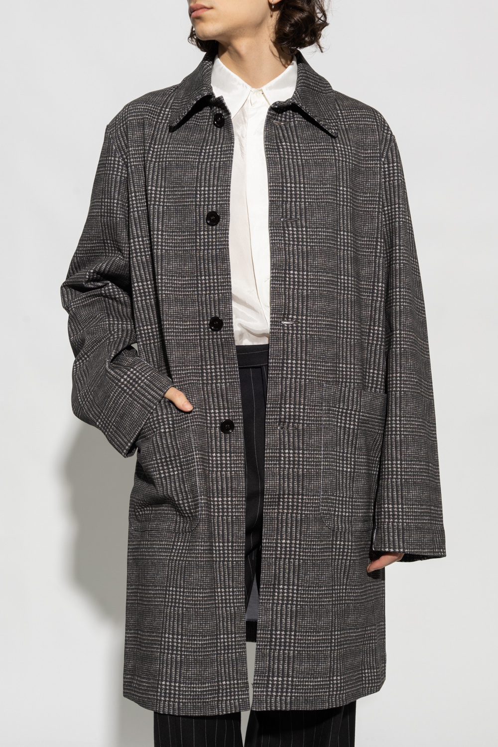 Dries Van Noten Lapel Long-sleeved Coat In Black